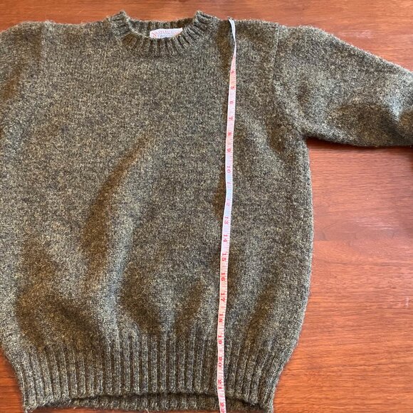 Jamieson’s Shetland Wool Sweater Scottish Green Heather Scotland Fair Isle Wool - Picture 12 of 14